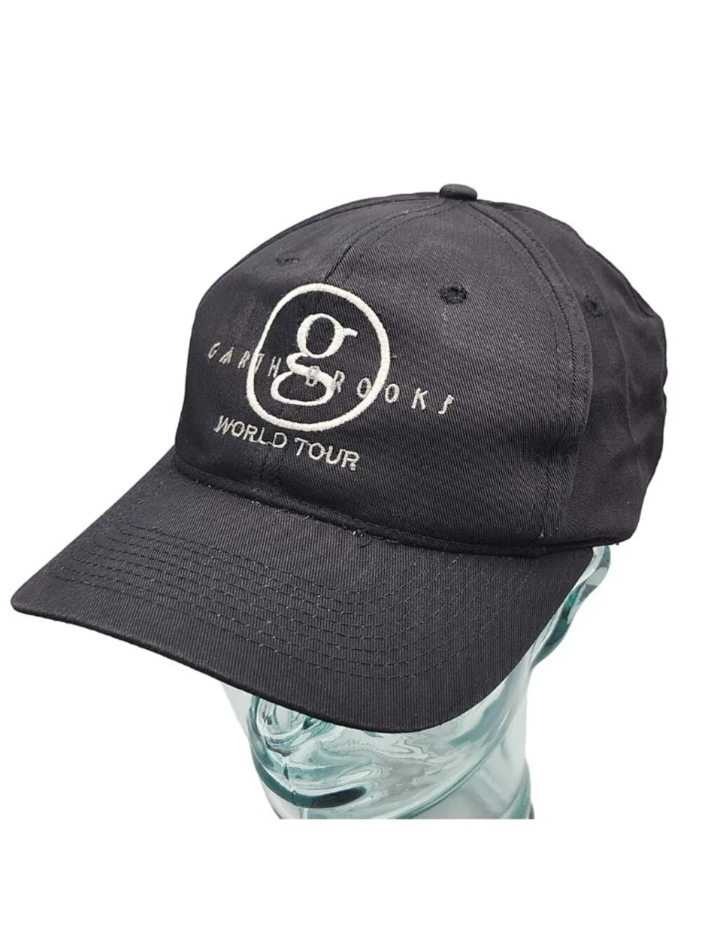 Garth Brooks World Tour Embroidered Black Strapback Cap Hat Country Music